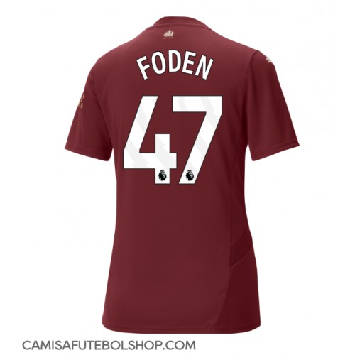 Camisa de time de futebol Manchester City Phil Foden #47 Replicas 3º Equipamento Feminina 2024-25 Manga Curta